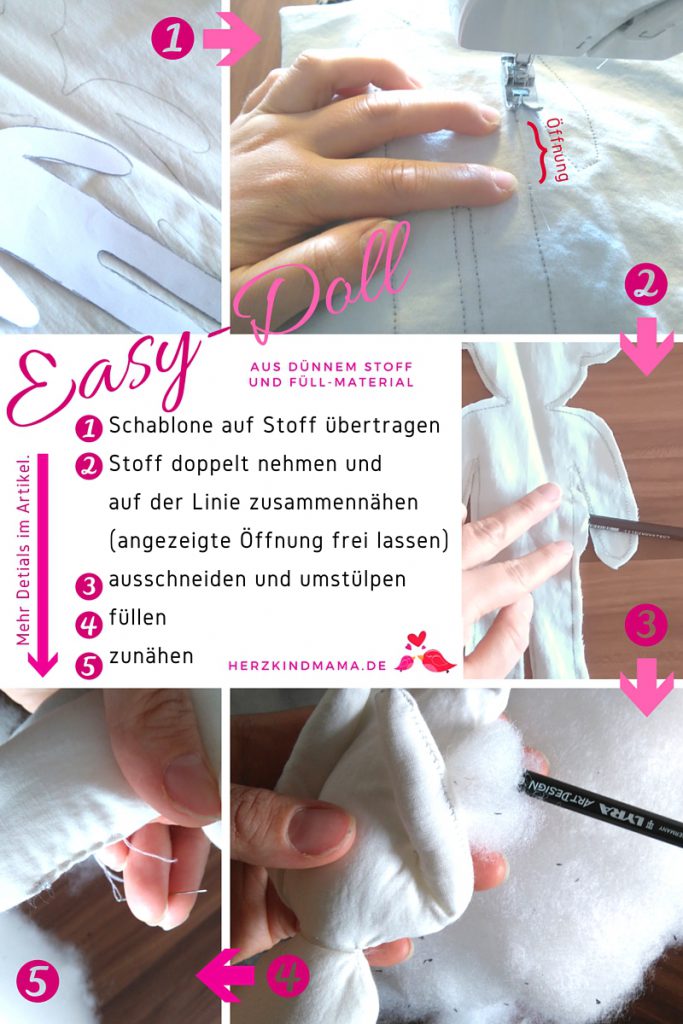 Stoffpuppe DIY selber machen Easy Doll Anleitung