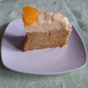 vegane Mango-Organgen-Torte